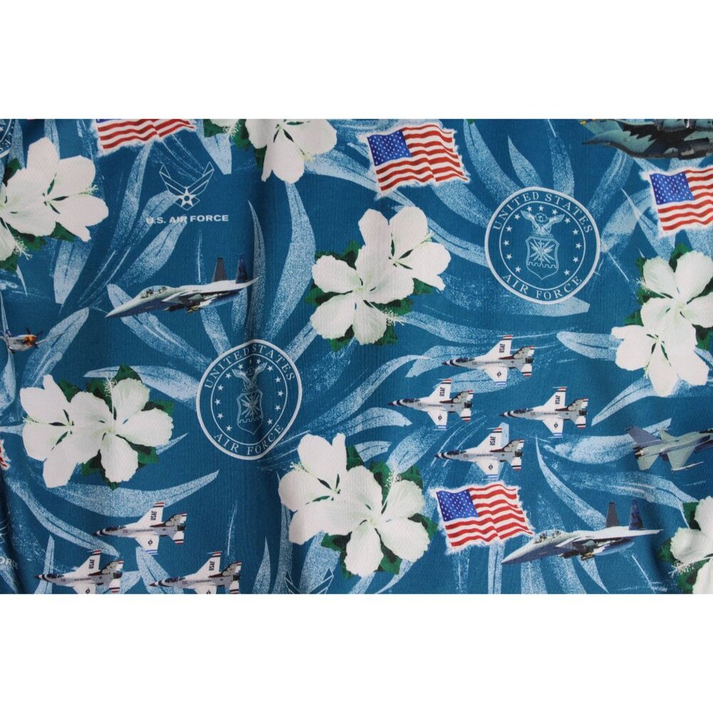Military AE Sport Air Force Hawaiian Floral Button Down Shirt Mens Large - Picture 4 of 6